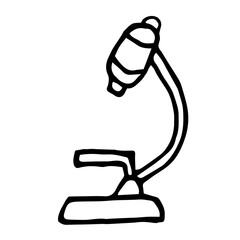 hand-drawn microscope in doodle