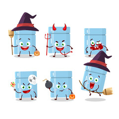 Halloween expression emoticons with cartoon character of fridge