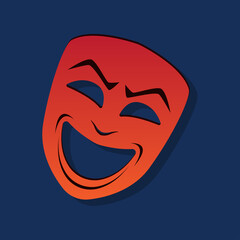 theatrical mask laugh expression. vector illustration