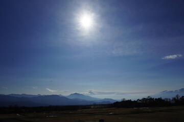 Naklejka na ściany i meble 太陽と富士山