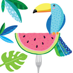 cute summer bright toucan