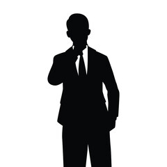 Young business man silhouette vector