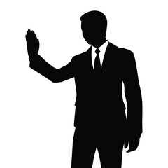 Young business man silhouette vector