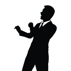Young business man silhouette vector