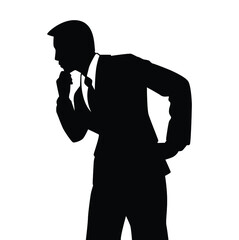 Young business man silhouette vector