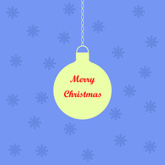 Christmas balloon on a blue background. Merry Christmas and Happy New Year background