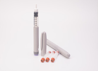 Insulin pen isolated over white