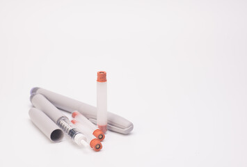 Insulin pen isolated over white