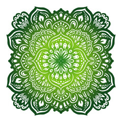 Green Mandalas for coloring book. Decorative round ornaments. henna art