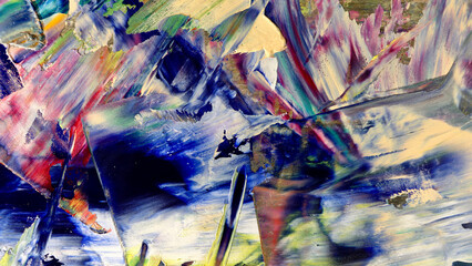 Colorful abstract background wallpaper. Modern motif visual art.  Mixtures of oil paint. Trendy hand painting canvas. Wall decor and Wall art prints Idea.  3D Texture.