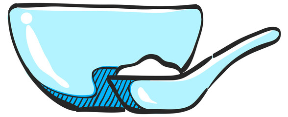 Porridge bowl icon in color drawing.