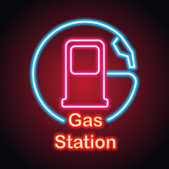 gas petrol station neon sign for gas petrol station plank