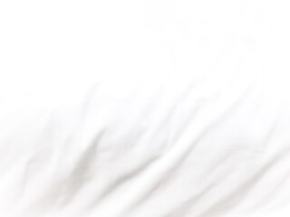 Closeup of out of focus white satin fabric background, wavy surface of bed linen topview image.