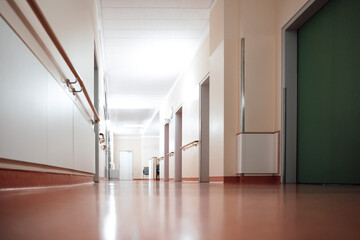 hospital hallway waiting area indoor with no people
