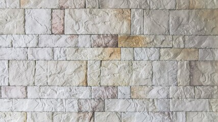 Stone wall background, natural solid rough stone brick wall facade for luxury home decorative.