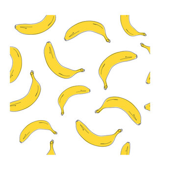 Cartoon bananas - seamless texture. Doodle