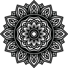 Circular pattern mandala art 
