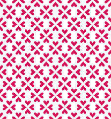 Magenta Pink Heart Seamless Repeat Pattern
