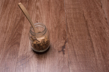 Cardamom herbs,over wooden background