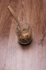 Cardamom herbs,over wooden background