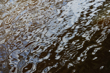 Abstract water background. Bright colorful water reflection. Nautical art photography. Blue sea ripples