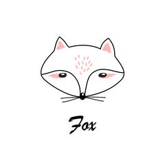 Doodle sketch of a fox. Cartoon vector fox. Wild animal.