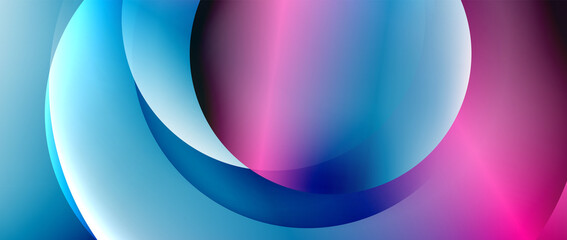 Circle modern geometric abstract background with liquid gradients
