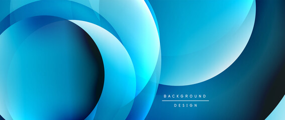 Circle modern geometric abstract background with liquid gradients