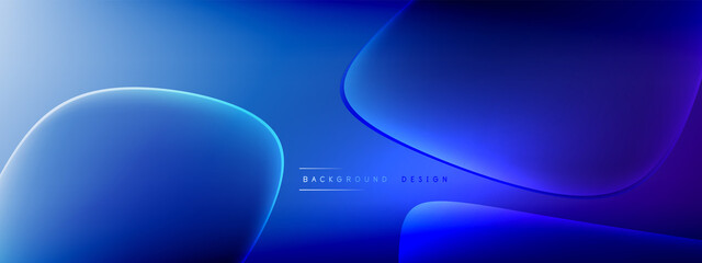 Vector abstract background - liquid bubble shapes on fluid gradient with shadows and light effects. Shiny design template for text