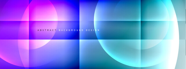 Obraz premium Vector abstract background - circle and cross on fluid gradient with shadows and light effects. Techno or business shiny design templates for text