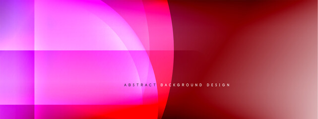 Fototapeta premium Vector abstract background - circle and cross on fluid gradient with shadows and light effects. Techno or business shiny design templates for text