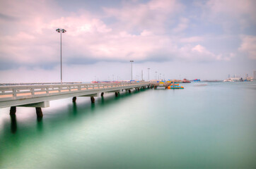 Fototapeta premium A Concrete Pier in Pattaya City, Thailand