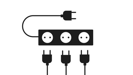 electric multisockets isolated icon design,