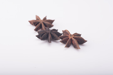 Star anise over white background