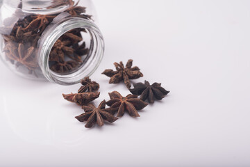 Star anise isolated over grey background