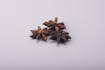 Star anise isolated over grey background