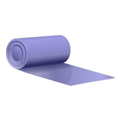 Fitness yoga mat icon. Cartoon of fitness yoga mat vector icon for web design isolated on white background