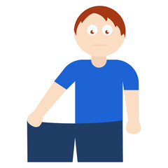 An illustration depicting a man with weight loss.
