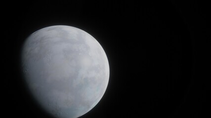 science fiction wallpaper, cosmic landscape, realistic exoplanet, beautiful alien planet in far space, detailed planet surface 3d render