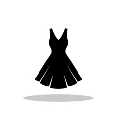 Woman dress icon in flat style. Fashion dress symbol for your web site design, logo, app, UI Vector EPS 10.