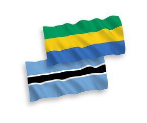 Flags of Gabon and Botswana on a white background