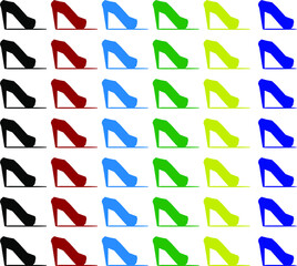 seamless pattern with women high-heeled shoes