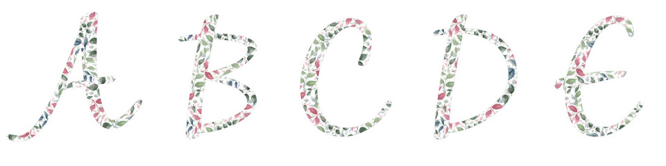 Capital letters for text design, holiday cards, decor and design of text messages, wedding invitations.