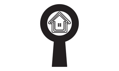 Home search icon. vector graphics 