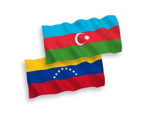 Flags of Venezuela and Azerbaijan on a white background