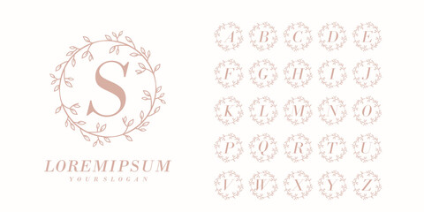 monogram alphabet wedding initial hand drawn