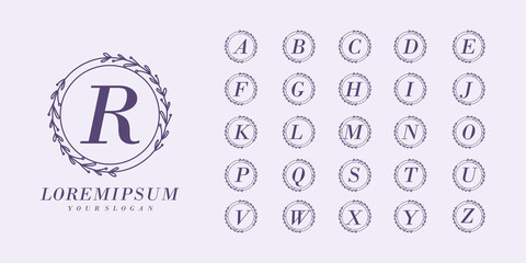 monogram alphabet wedding initial hand drawn