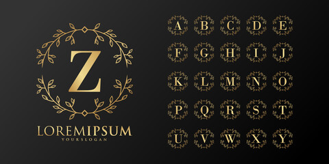 monogram alphabet wedding initial hand drawn