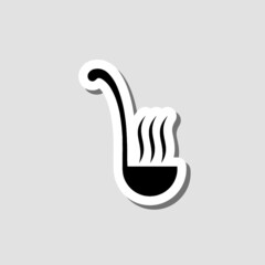 Obraz premium Ladle sticker icon isolated on gray background