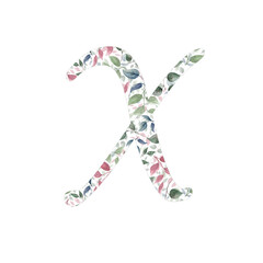 Capital letter X for text design, holiday cards, decor and design of text messages, wedding invitations.